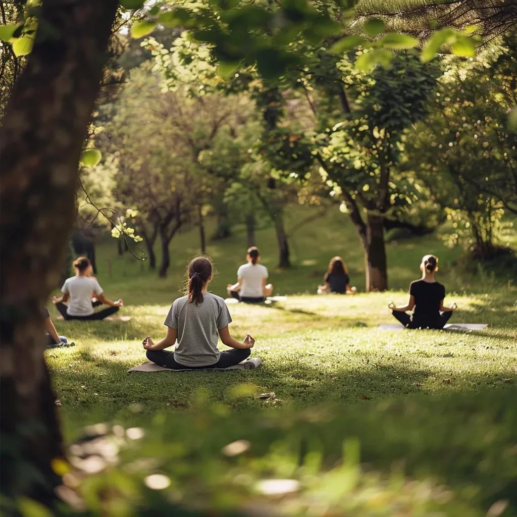 Effective Therapies For Dual Diagnosis Treatment Participants Practicing Yoga And Mindfulness Outdoors As Part Of Holistic Supports In Treatment