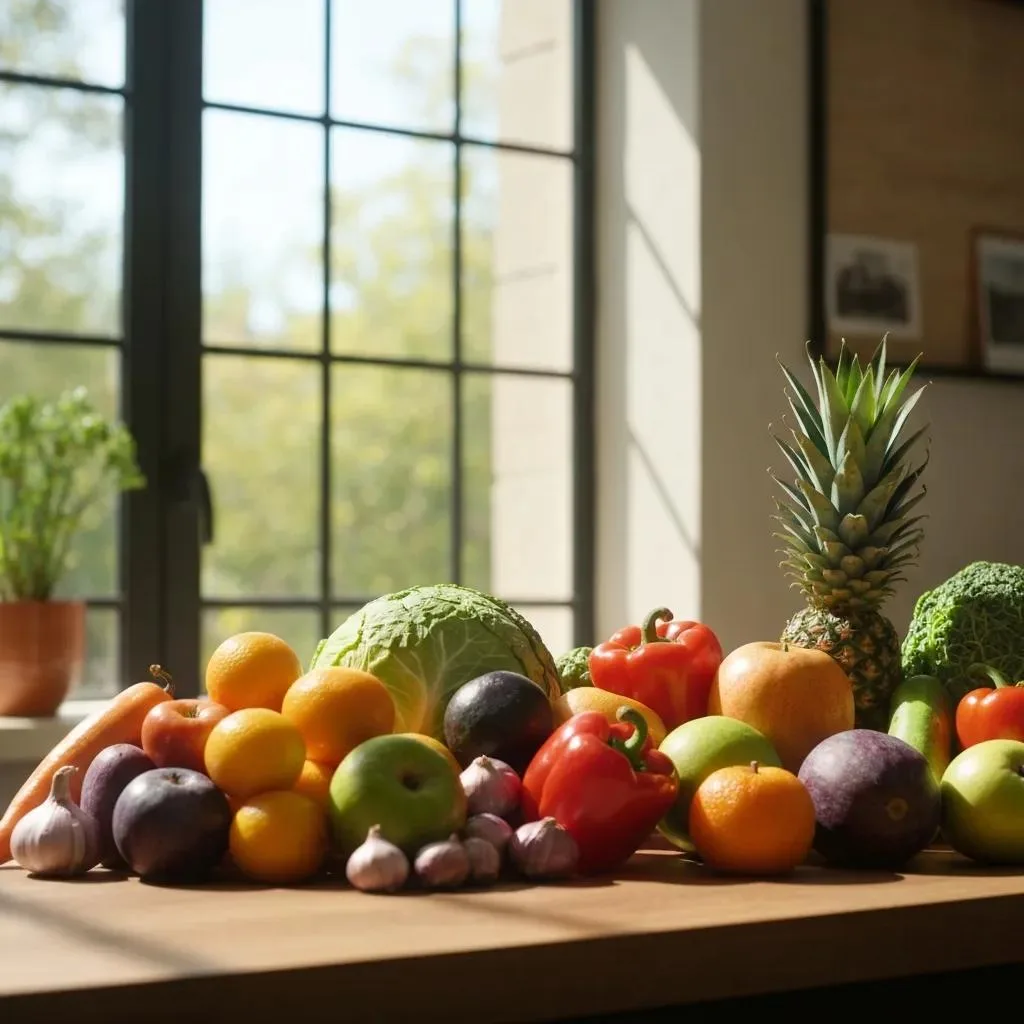 Assorted Colorful, Nutritious Foods That Support Recovery And Mental Health