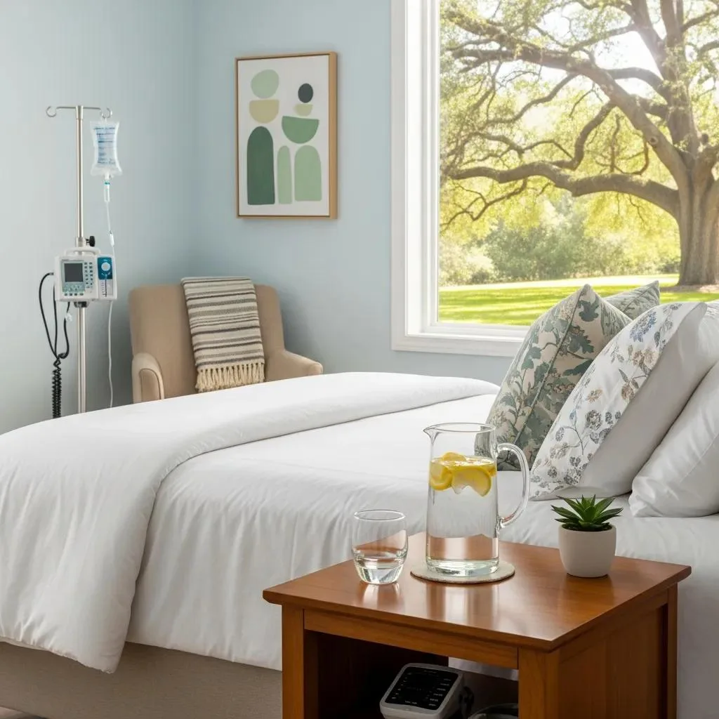Cocaine Rehab Program Enterprise, Nevada Comfortable Detox Room With Discreet Medical Equipment, Emphasizing Safety And Support During Withdrawal