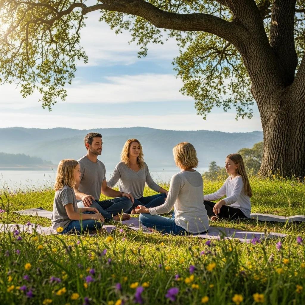Family Participating In Mindfulness Exercises As Part Of A Personalized Recovery Plan