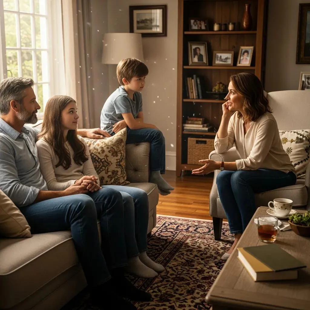 Family Having A Supportive Conversation, Illustrating The Importance Of Aftercare And Family Involvement In Recovery