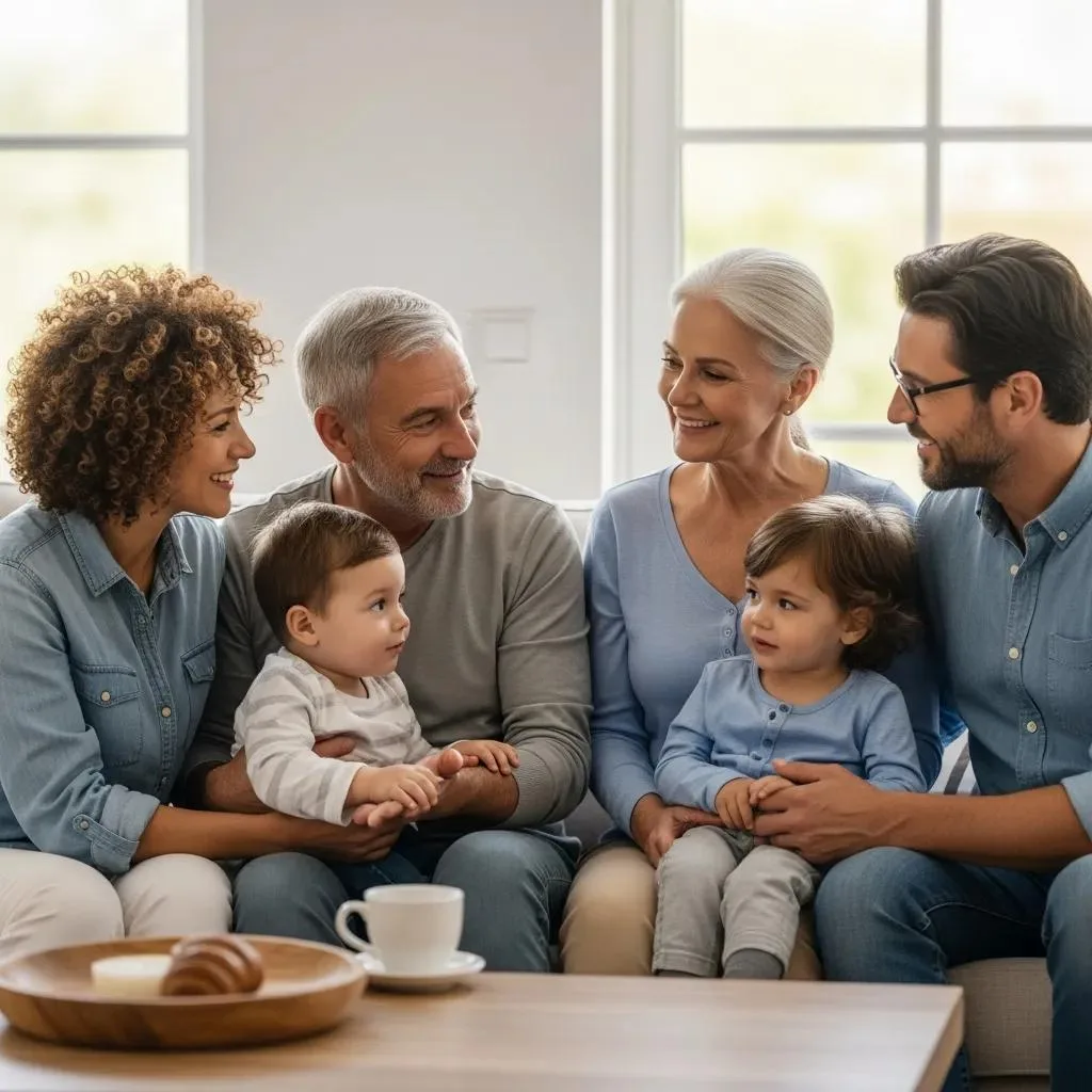 Family Offering Supportive Presence To A Loved One In Recovery In A Warm, Home‑Like Setting