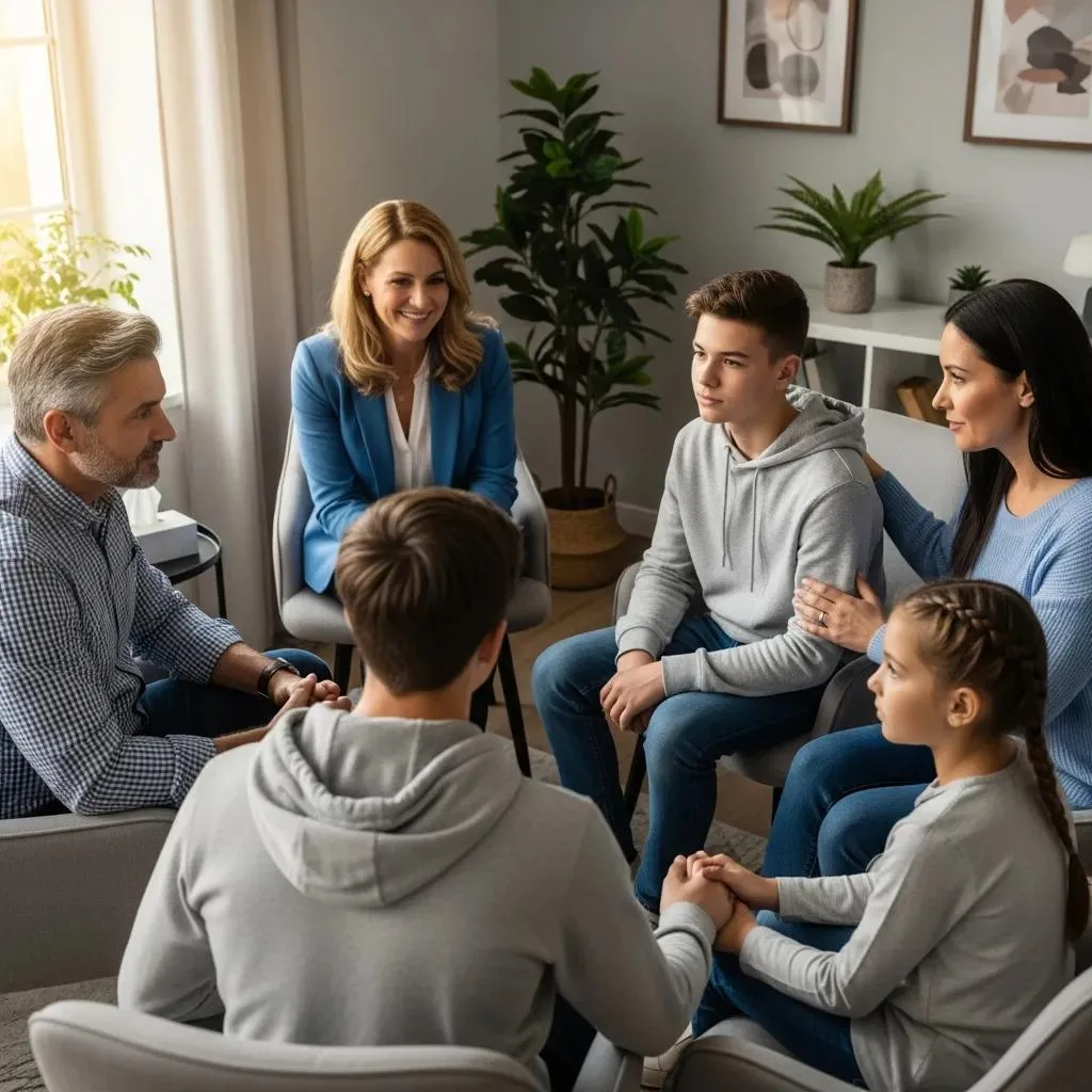 Treating Depression &Amp; Addiction In Las Vegas Family Therapy Session At Betterchoice — Supporting Recovery From Co-Occurring Disorders