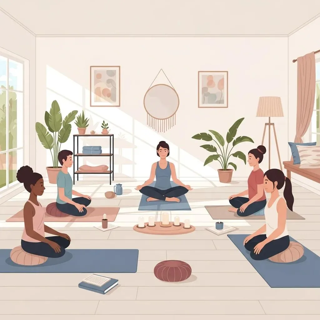 Understanding Alcohol Withdrawal Symptoms &Amp; Management Small Group Practicing Gentle Yoga And Breathwork To Support Relaxation During Alcohol Withdrawal Recovery