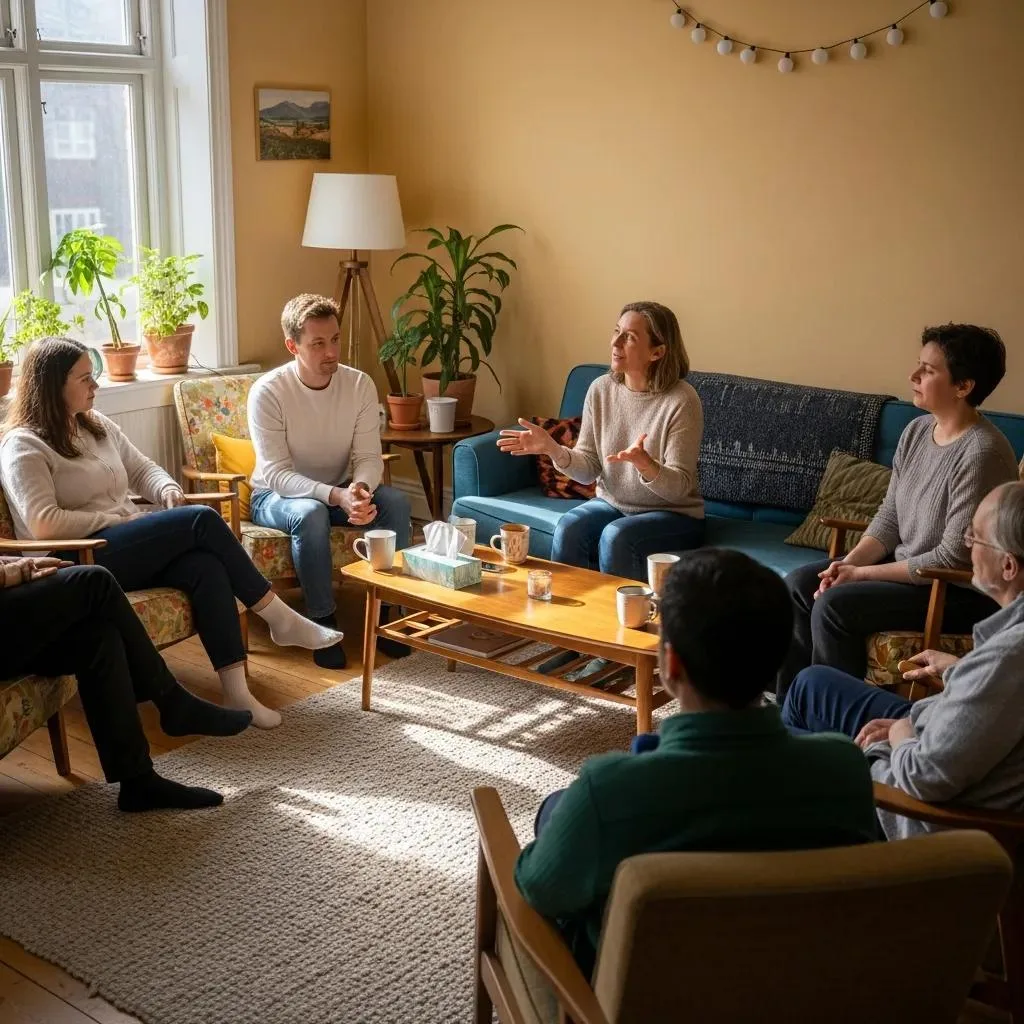 Therapist Leading A Group Focused On Preventing Cross-Addiction During Recovery