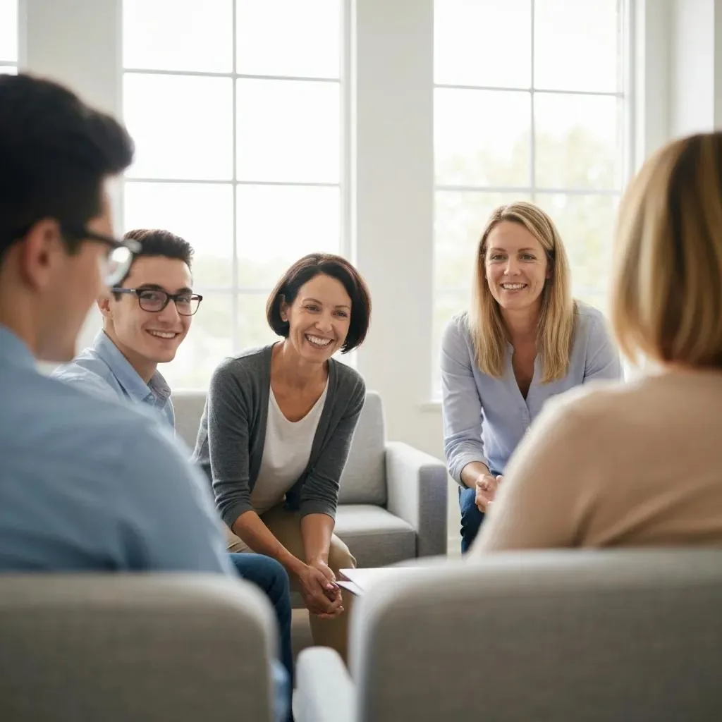 Group Therapy Session In A Supportive Inpatient Rehab Environment
