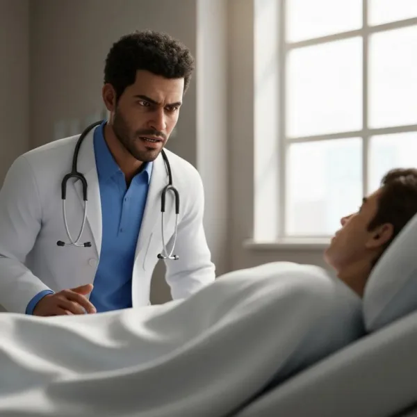 Healthcare Professional Assisting A Patient In A Calming Detox Facility Environment