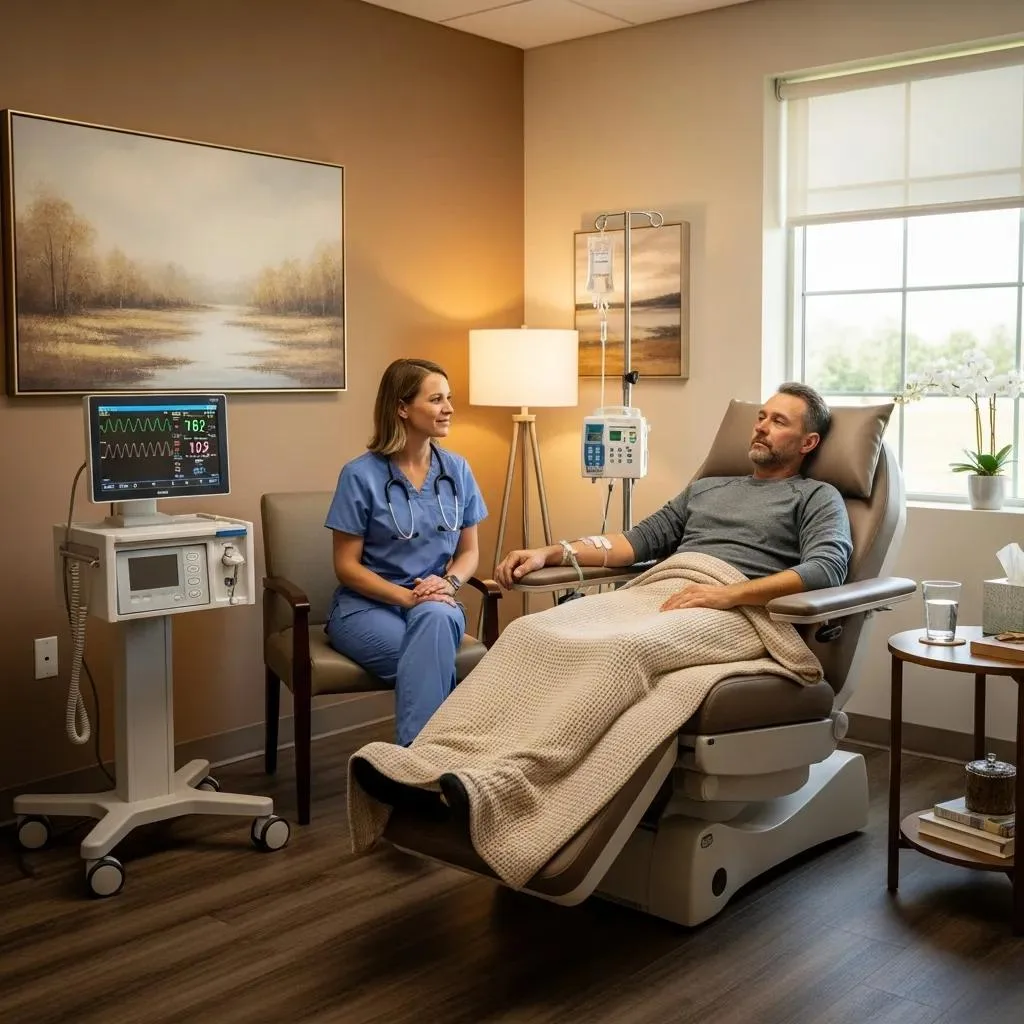 Alcohol Rehab Program Las Vegas, Nevada Clinician Monitoring A Patient During Medical Alcohol Detox In A Clinical Setting