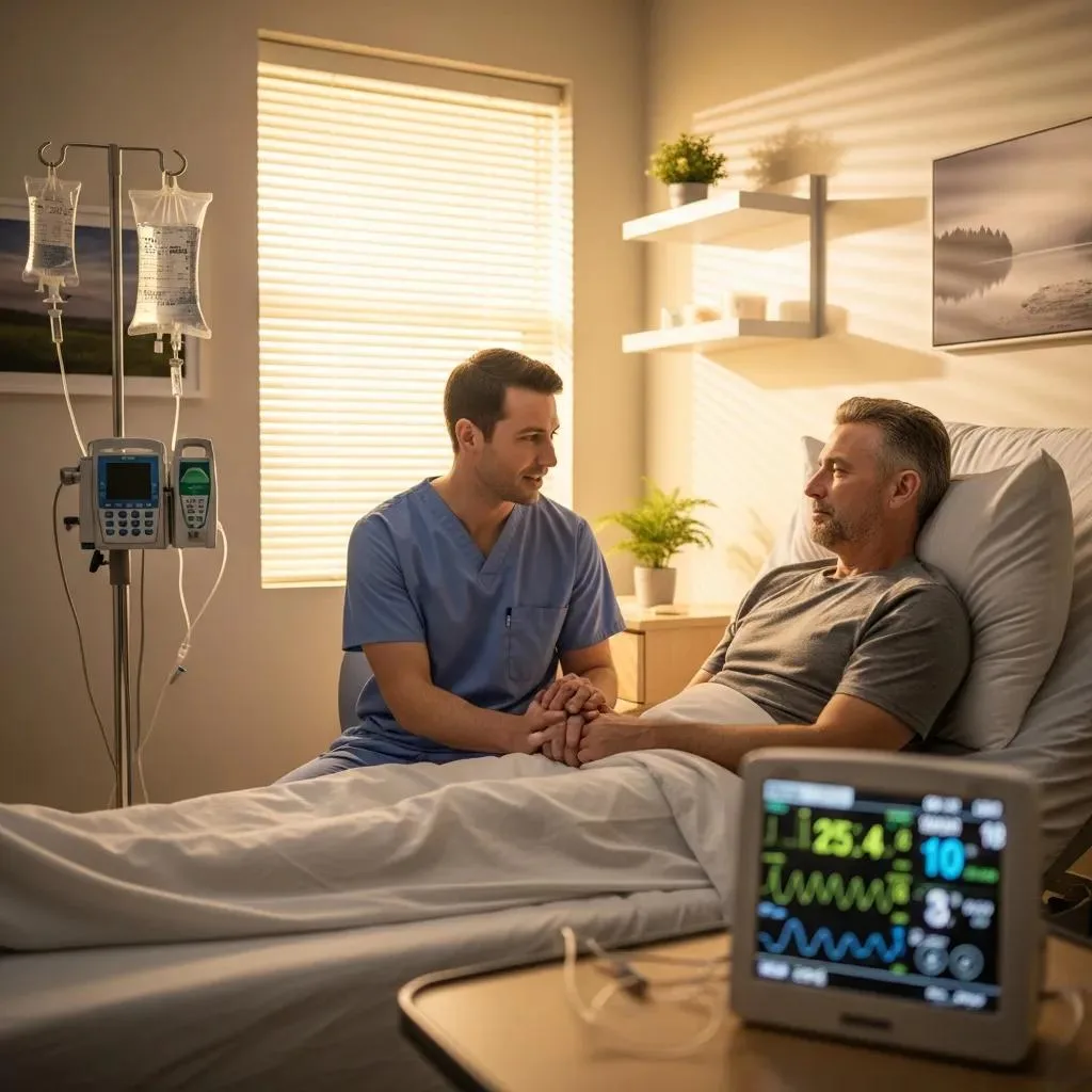 Clinician Supporting A Patient Through Medical Detox