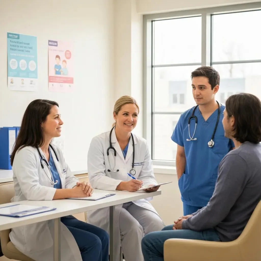 Medical Team And Patient Discussing Integrated Treatment Plans For Co-Occurring Conditions