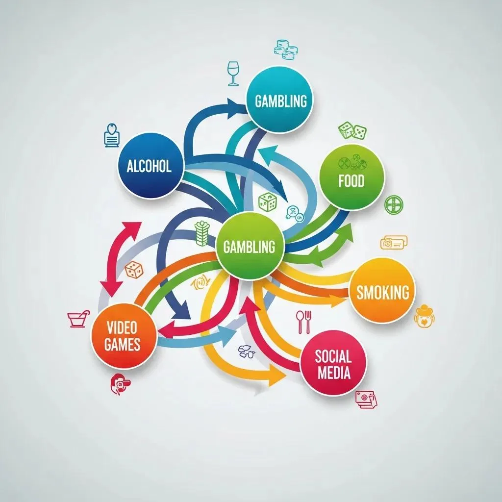 Diagram Showing Common Pathways Where One Addiction Shifts To Another