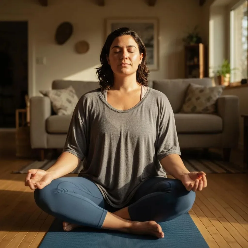 Person Practicing Mindful Eating At A Kitchen Table To Manage Cravings