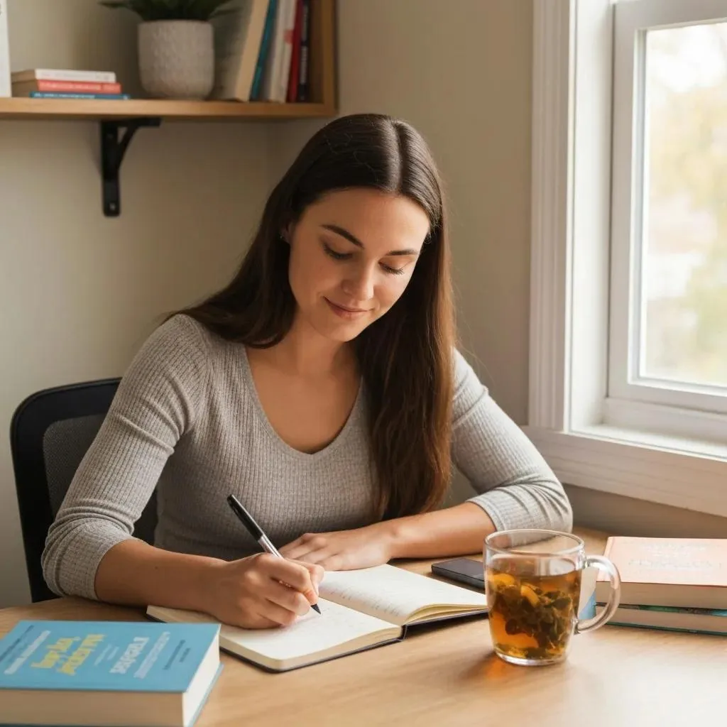 Person Journaling At Home While Working On Relapse Prevention