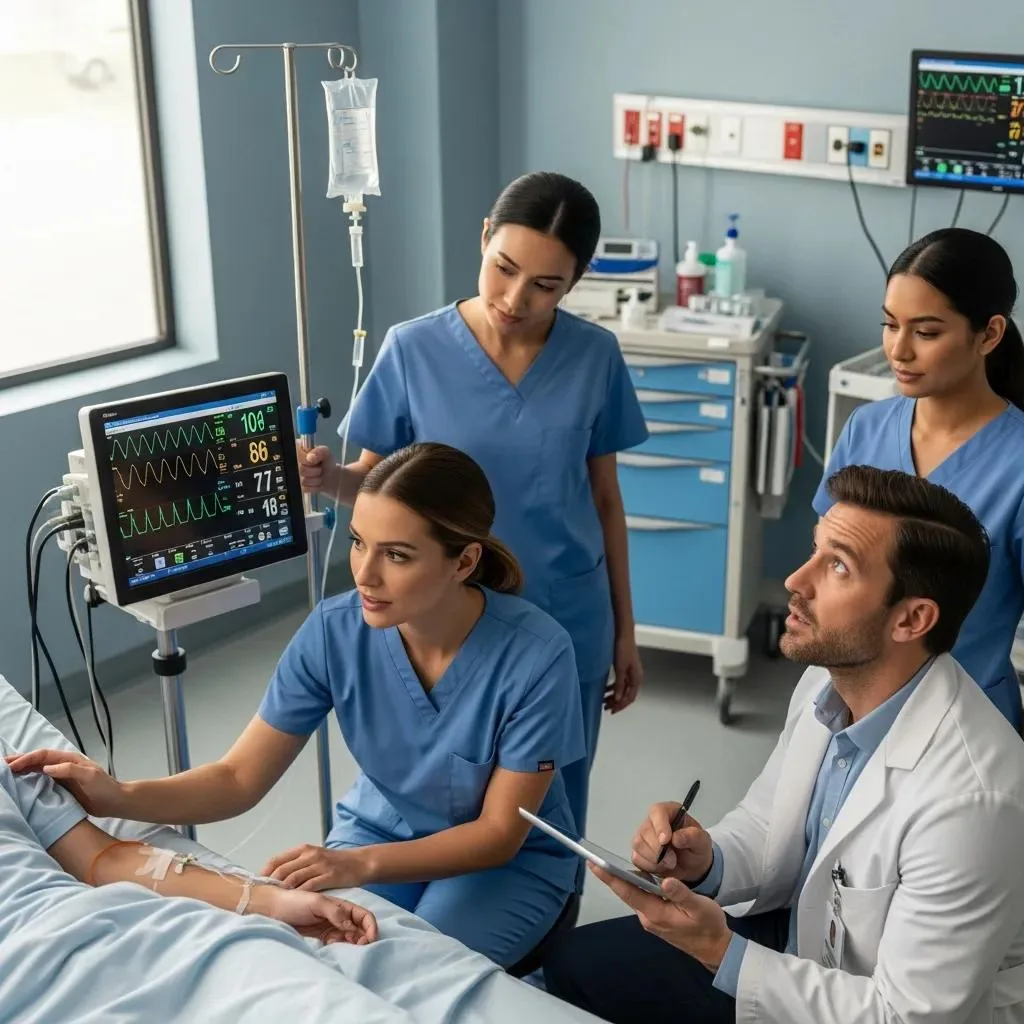 Clinical Team Monitoring A Patient’s Vitals During Medically Supervised Detox