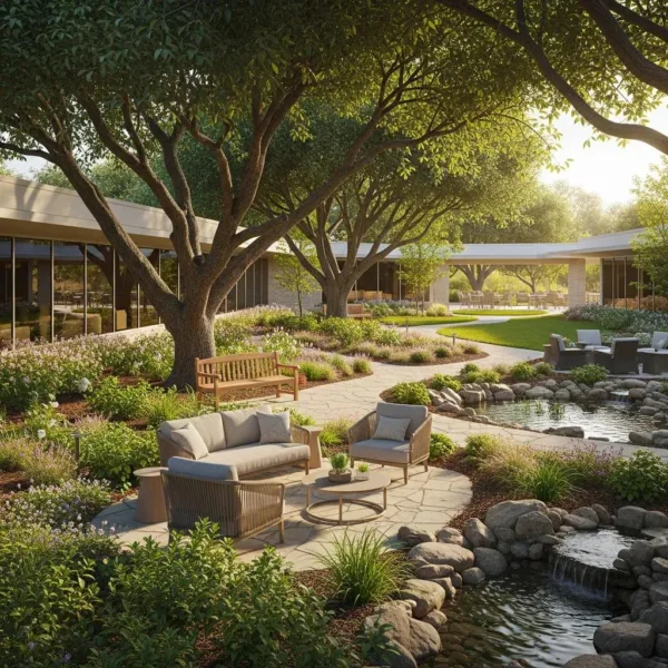 Blogs Modern Addiction Rehab Facility With Serene Outdoor Space Promoting Recovery And Hope