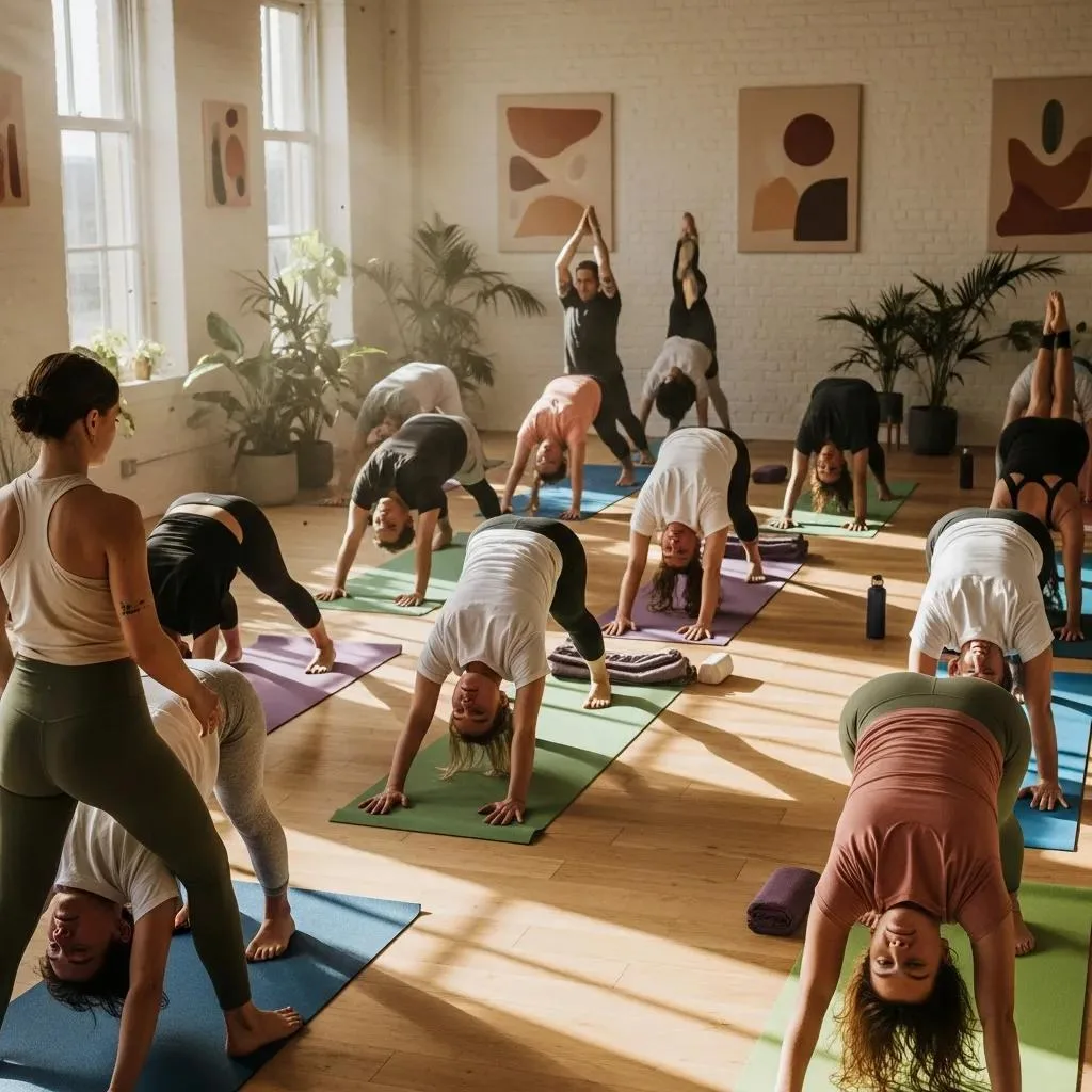 People Practicing Yoga And Mindfulness As Part Of A Holistic Addiction Treatment Program