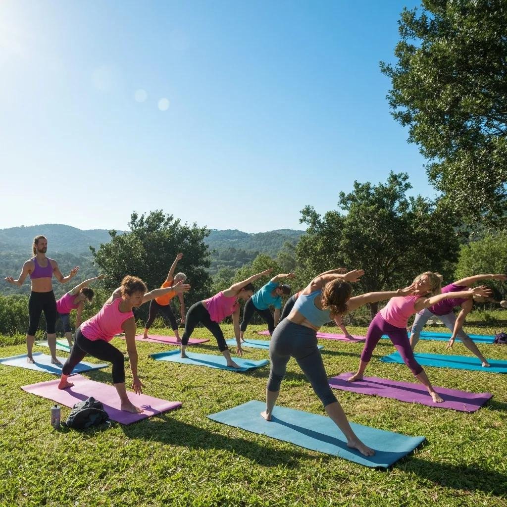 What Addiction Therapy Options Are Available In Las Vegas Outdoor Yoga Session During Recovery Program