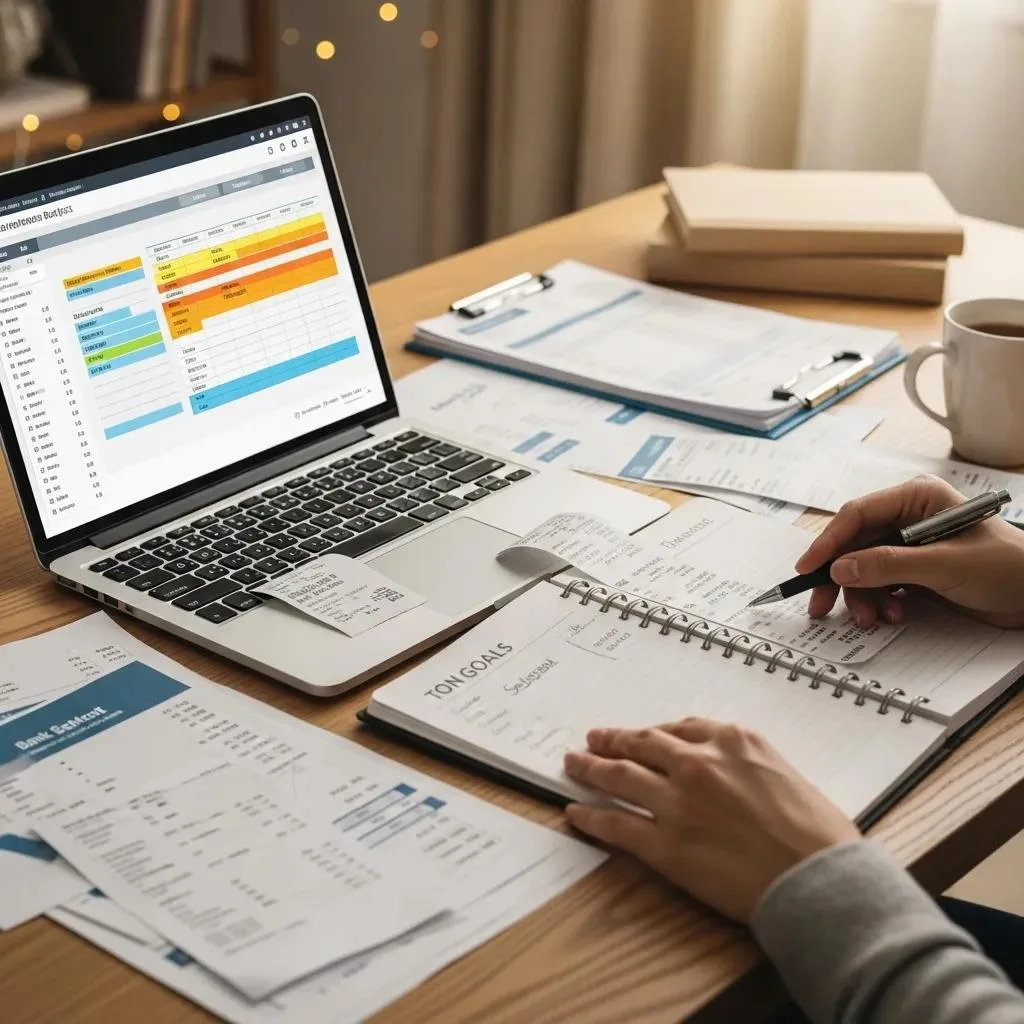 Person Organizing Bills And Budget At A Desk To Support Sober Living