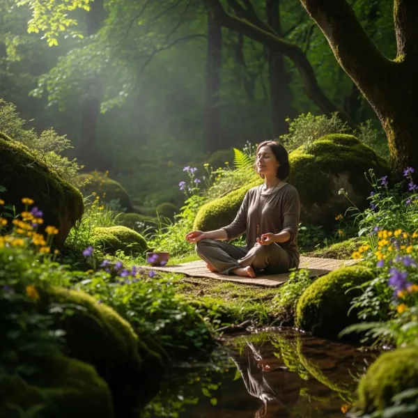 Person Meditating In Nature, Embodying Mindfulness And Recovery From Addiction