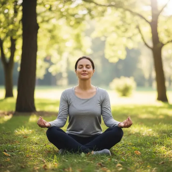 Person Practicing Mindfulness Outdoors, Representing Stress Management Techniques For Addiction Recovery