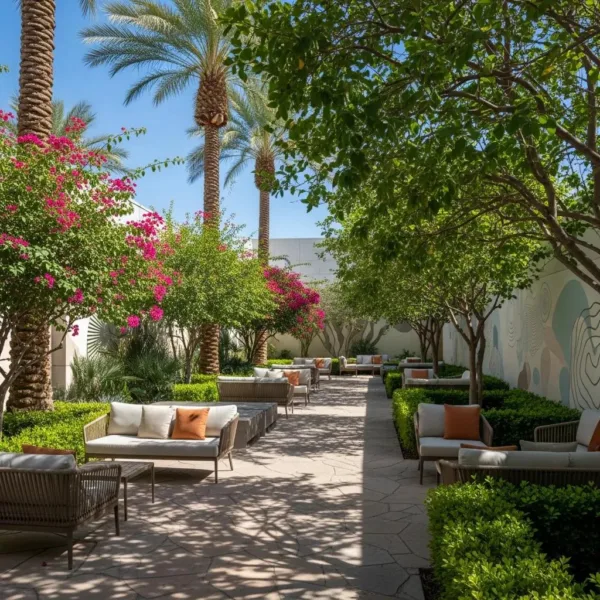Recovery Center In The Arts District Las Vegas With Serene Outdoor Space And Greenery