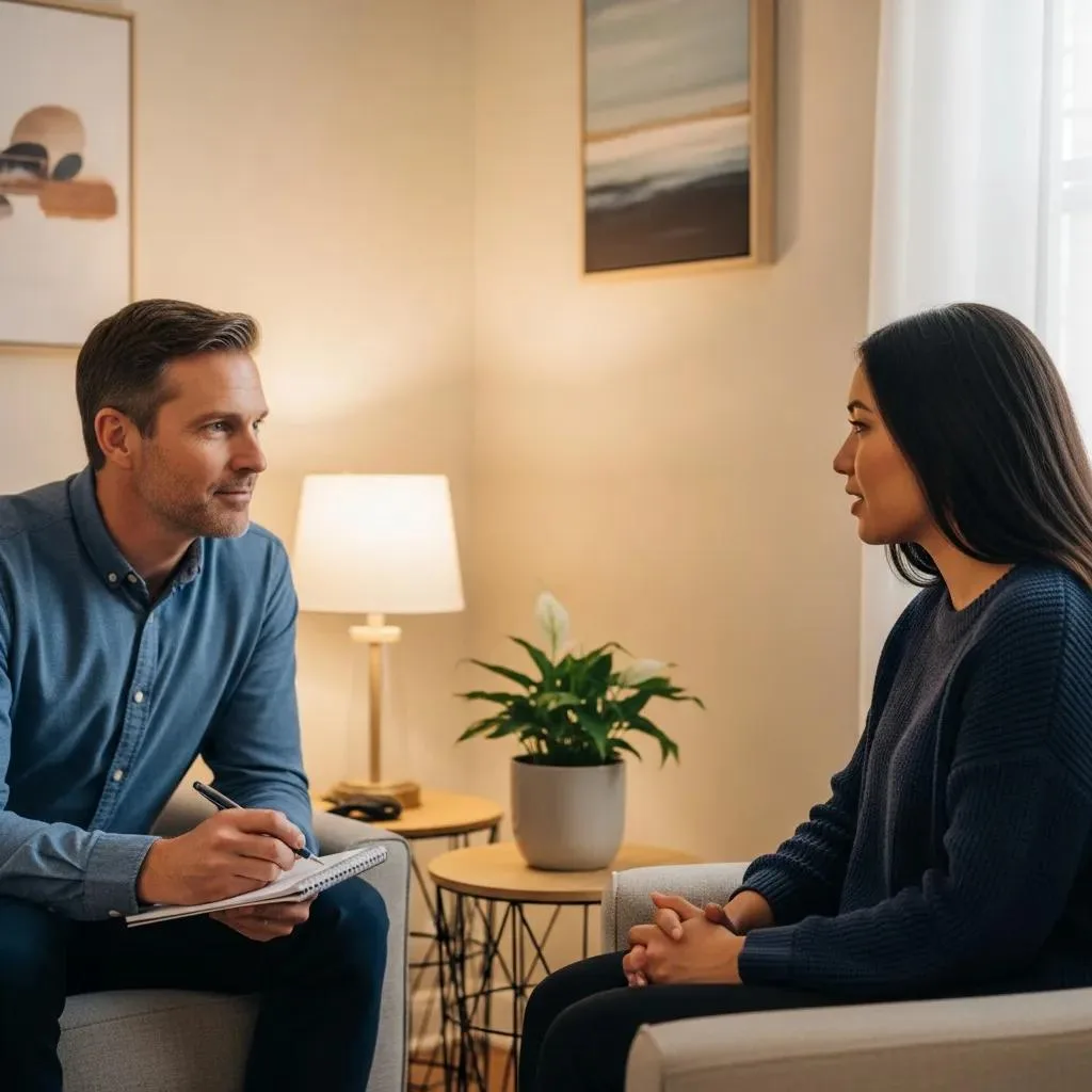 Therapist And Client In A Counseling Session Illustrating Traditional Treatment Approaches