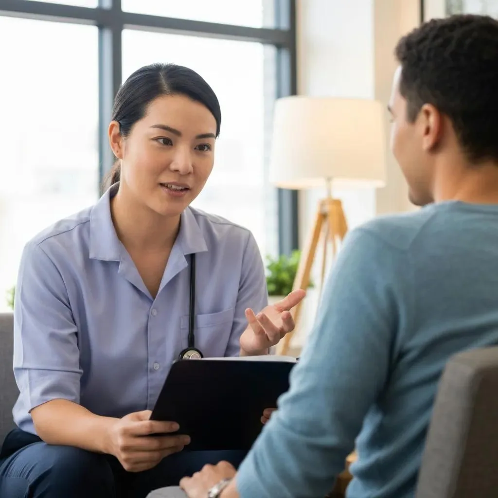 Therapist And Client In A Supportive Session Focused On Co‑Occurring Mental Health And Addiction