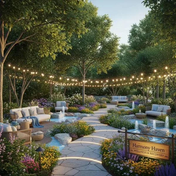 Tranquil Rehab Center Garden Promoting Recovery And Healing