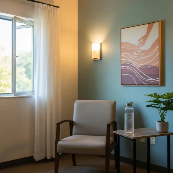 Welcoming Treatment Room For Medication-Assisted Therapy, Emphasizing Comfort And Support In Addiction Recovery