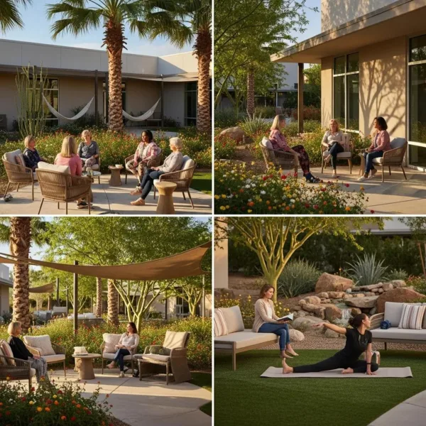 Women'S Rehabilitation Center In Las Vegas With Serene Outdoor Space And Supportive Environment